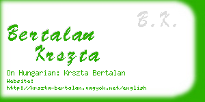 bertalan krszta business card